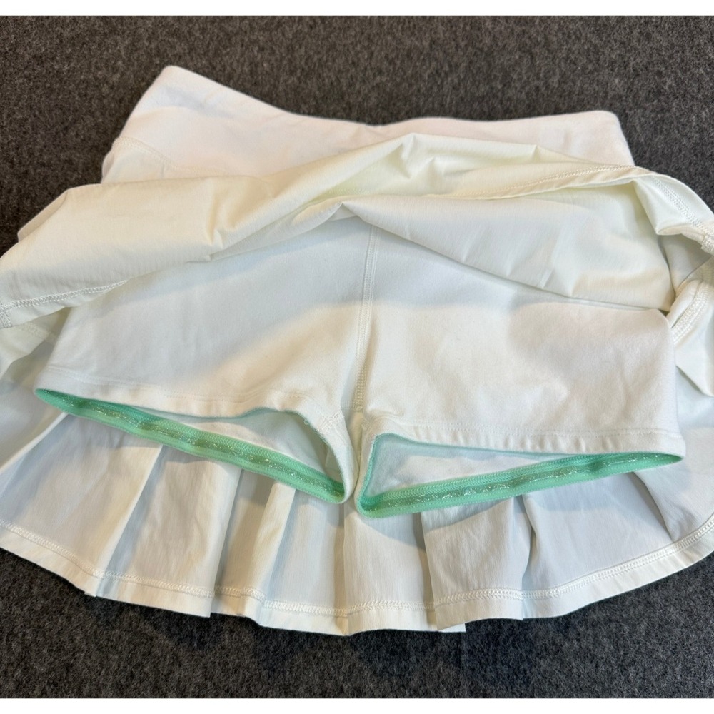 Ivivva x Lululemon Set the Pace Skort Tiered Ruffle White Skirt Shorts Girls 12 - Picture 14 of 15